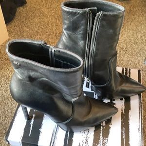 Michael Kors black leather booties
